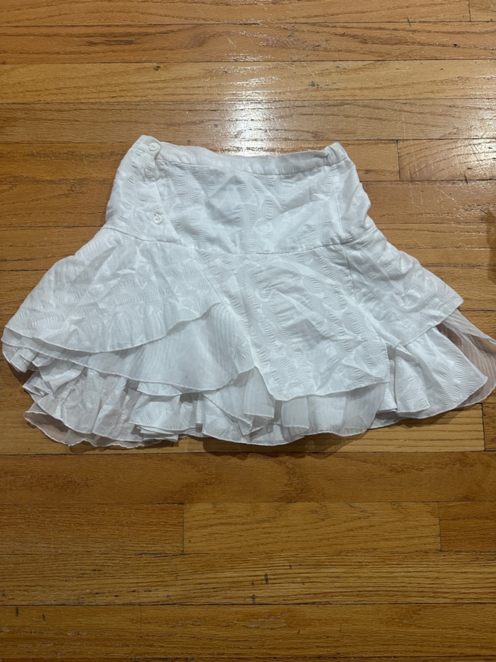 Women’s White Ruffled Circle Skirt